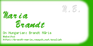 maria brandt business card