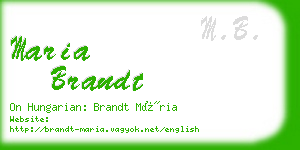 maria brandt business card